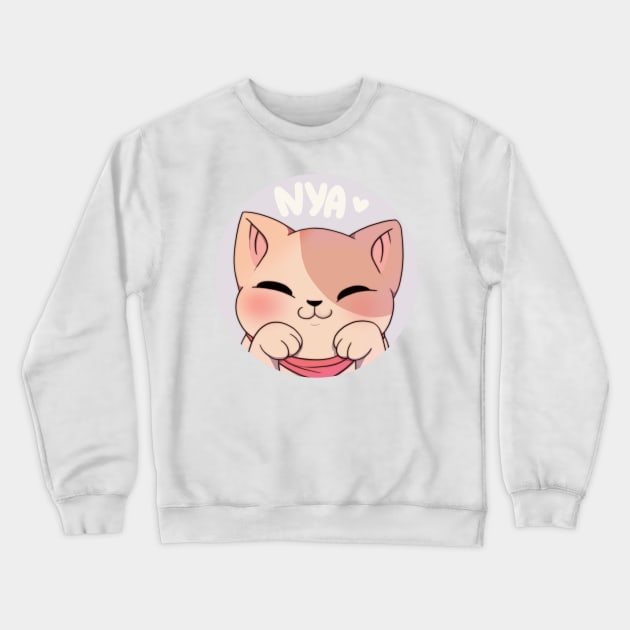 Cute Neko icon sticker Crewneck Sweatshirt by Itsacuteart